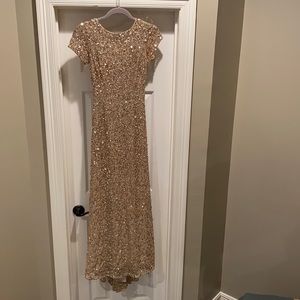 Adrianna Papell Gold Sequin Gown - like new!